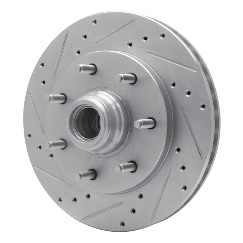 Ford F-150 Brake Rotor (1) - Front Left - R1 Concepts - Drilled & Slotted - Silver - `97-`02